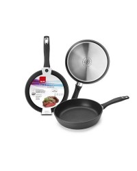 Caja de 6 uds de Sarten New Induplus 28 Cm  Aluminio Fundido, Valido Para Todas Las Cocinas Ibili 400028N