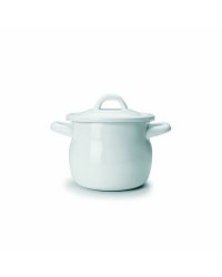 Caja de 6 uds de Olla Bombada Con Tapa Blanca Acero Esmaltado 12 Cm Ibili 902812